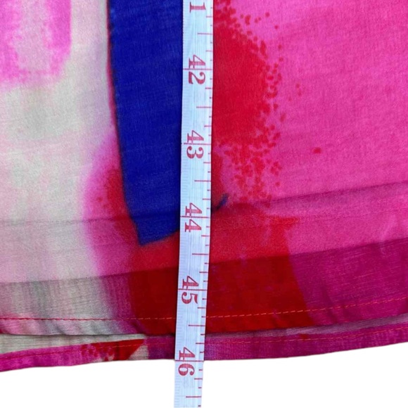 Eva Franco Pink Watercolor Dress Size LP - Picture 9 of 12